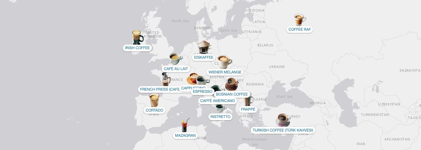 CaffeAtlas World Map